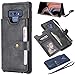 Produktbild für Smartphone Samsung Galaxy Note 9 Hülle, Leder Tasche für Samsung Galaxy Note 9 Flip Cover Handyhülle Bookstyle mit Magnet Kartenfächer Standfunktion-Grau