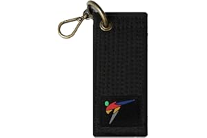 Mooto Korea World Taekwondo Black Belt Mini Key Ring Holder Chain Accessories Keyring Keychain KeyHolder MMA Martial Arts Gym School Academy (1EA)