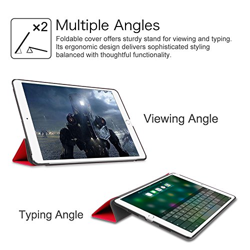 Fintie iPad Pro 10.5 Zoll Hülle – Ultra Schlank Superleicht Ständer Slim Shell Case Cover Schutzhülle Tasche mit Auto Schlaf / Wach Funktion für Apple iPad Pro 10,5″ Zoll Display 2017 Neue Modell, Rot - 7