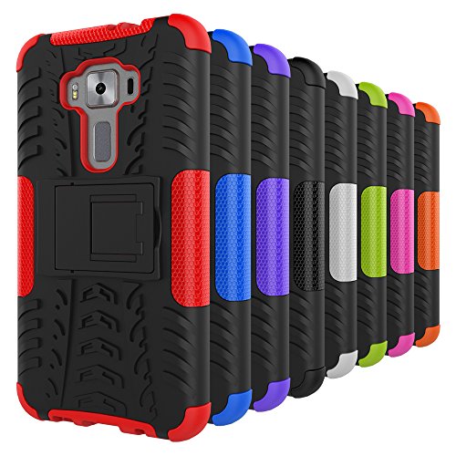 Zenfone 3 5 2 ZE520KL Funda Mama Mouth Heavy Duty silicona h  brida con soporte C  scara de Cubierta Protectora de Doble Capa Funda Caso para Asus Zenfone 3 5 2 ZE520KL Smartphone 2016 Negro