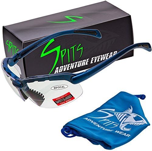 Spits C2 Blue Bifocal Safety Glasses - Clear 1.75 - ANSI Z87.1+ Compliant by Spits