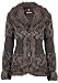 LADIES NEW FAUX FUR KNITTED DETAIL CARDIGAN COAT - MOCHA XL