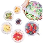Smart Baking 6-pack Reusable Silicone Stretch Food Storage Lids - Stretchy Seals for Bowls, Jars & Containers, BPA-Free