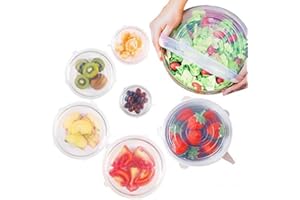 5 HENRY'S SMART BAKING Smart Baking 6 pcs Reusable Stretchy Silicone Stretch Food Storage Lids, Food Bowls/Containers/Jars, Stretchy Food Container Seal Cover for Keeping Food and Veg Fresh are BPA-and Toxic Free (6 pack)