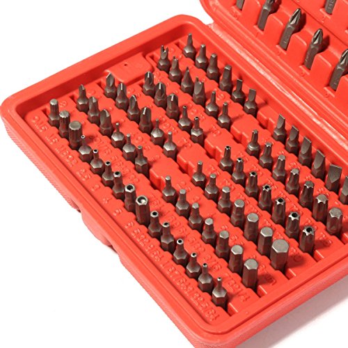 Fortag 100 tlg Bit- Set Schraubendreher Bit Torx Ratchet Sicherheit Manipulationssicher Schraubendreher-Set Ratschen-Schraubendrehe Schrauberbit- und Ratschen-Set Sternschraubendreher Set Mit Aufbewahrungsbox - 3
