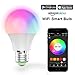Produktbild Magic Hue LED Lampe WIFI Beleuchtung dimmbar Energiesparlampen mit Amazon echo Alexa Sunrise Farbige Leuchtmittel Sonnenaufgang Smart E27 und E26 16 Mio Farben fuer Android und IOS (4.5W+Farben)