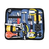 Uhr Reparatur Uhrmacherwerkzeug - Uhrenwerkzeug Set,Uhr Werkzeug Tasche Uhr Werkzeug Tasche Reparatur Set Uhrwerkzeug Gehäuse Öffner Watch Tools in Schwarze Nylontasche