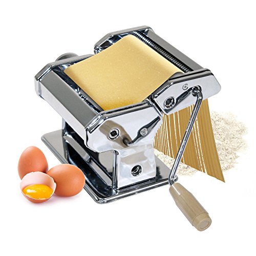 Oramics Nudelmaschine Pastamaschine aus Edelstahl für Spaghetti, Pasta und Lasagneplatten