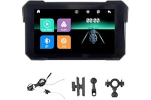 Ohulelks Écran de Navigation GPS Portable pour Moto de 5 Pouces, sans Fil, Carplay, Android Auto, Écran Étanche IP68, Bluetooth