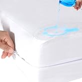 Mattress Cover with Zip, Waterproof Bed Protector 90 x 200 cm | Smooth and Soft Mattress Protector, Mattress up to 25 cm, 100
