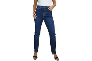 PAULO DUE Women's Straight Leg Jeans Ladies Stretch Denim High Waisted Pants 10-22