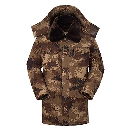 Preisvergleich Produktbild Amphia Herren Outdoor-Tarnung mit Kapuze Wintermantel Baumwollmantel Militärmantel Daunenjacke - Mens Winter Camouflage Wolle Bluse Verdickung Mantel Pullover Outwear Top Bluse(BraunM)