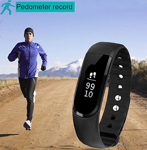 YAMAY® Fitness Tracker mit pulsmesser Wasserdicht Fitness Armband Aktivitätstracker Bluetooth Smart Armband Schrittzähler Uhr mit Schlafanalyse Kalorienzähler Vibrationswecker Anruf SMS SNS Vibration für Android iOS - 5