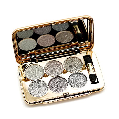 Ucanbe 6 Color Diamon Flash Shimmer Glittering Eyeshadow Palette Dramatic Eye Makeup Kit,No.4