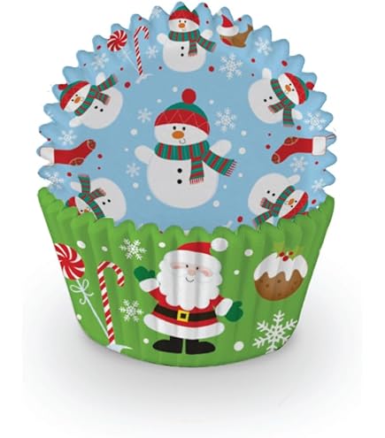 PMS Elves Behaving Badly Christmas Cupcake Set - 12 Toppers & 12 Cases, Festive Baking Decorations