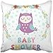 Produktbild CHSUNHEY Dekor Kissenbez¨¹ge Cushion Cover Throw Pillow Cover 18X18 Inch Polyester Colorful Baby with Cute Owl White Born Girl Animal Arrival Bird Boy Character Decor,Eco-Friendly Print