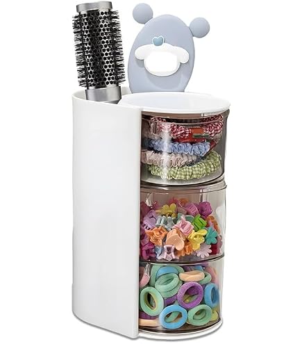 3-stöckige Haarschmuck-Box Mit Kaninchen-Schalter – Rosa, Transparent, Staubdicht