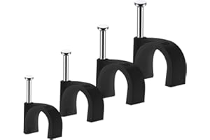 ABNII Lot de 400 clips câbles - Attache Câble, Range Câble, Fixation Câble électrique, Clips Câble - Durables - Noir - Rondes - 100 de 4 mm - 100 de 6 mm - 100 de 8 mm - 100 de 10 mm - Gestion des câbles