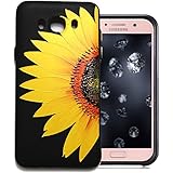 J7 (2016) Handycover, Galaxy J7 2016 Handyhülle, Aeeque Tolle Schöne 3D Luxus Glitzer Relief Blume Design Schwarz Ultra Dünn Kratzfeste Weich Soft Flexibel Bumper Silikon Back Case Cover Rückschale mit Black Strap für Samsung Galaxy J7 2016 Schutzhülle
