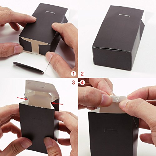 100 x Hochzeit Gastgeschenk Schachtel Bonbon Box Geburtstag Süß Schwarz/Weiß - 3