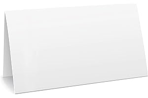 CLEVER SIGNS Premium 100 Blank Place Cards - Textured Table Tent Cards for Weddings, Banquets & Dinner Parties - 8.9cm x 5.1cm (3.75" x 2.5")