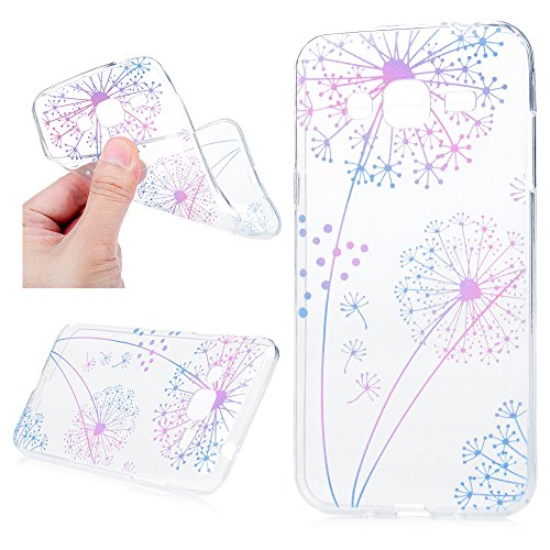 Badalink Hülle für Samsung Galaxy J3 2016 Silikon Handy Hülle Schutzhülle Löwenzahn Muster Ultra Slim Weich TPU Gummi Bumper Case Protective Back Soft Case Cover Schale Tasche Skin - 6