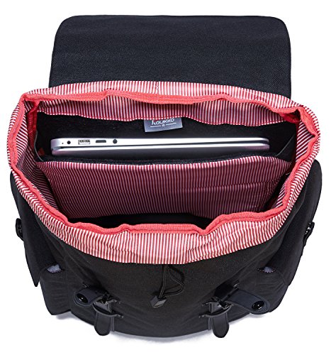 Rucksack Damen Herren Vintage KAUKKO Reiserucksack Studenten Rucksack Laptop Rucksack f  r 14  Notebook L  ssiger Daypacks Schultaschen of 2 Side Pock