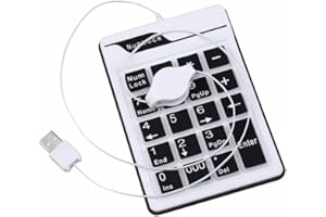 KALEA-INFORMATIQUE Additional silicone USB keypad with 19-key keypad. Black, splash-proof. With retractable cord