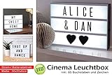 seitlicher An-/Ausschalter LED Leuchtkasten inkl.Buchstaben/Symbole Batteriebetrieb Deko Lampe Lightbox