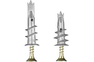 Lemiyoo 70 Pcs Plasterboard Fixings Heavy Duty,Metal Wall Plugs and Screws,Self Drill Drywall Fixings Set,Cavity Raw Plugs,Dry Wall Anchor for Plaster Boards,Composite Boards,Wooden Boards