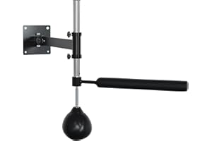 HOMCOM Speed Bag a Parete per Boxe e MMA ad Altezza Regolabile con Asta, Pera Veloce Boxe in Acciaio e PU, per Casa, Palestra, Allenamento, 79x72x20 cm