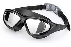 Prime Deals Premium Big Frame Competition Swim Goggles with Free Protective Case Pro Clear Lens & Wide-Vision Swimming Goggle