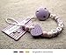 Personalised Baby DUMMY CLIP | Pacifier Holder with preffered name – girls motif lilac heart | Beststeller from Germany