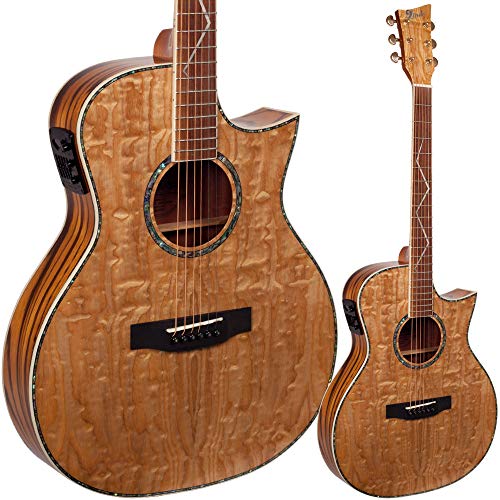 Lindo Guitars ORG-SL SE - Guitarra electro-acústica con preamplificador LCD tuner, incluye funda acolchada