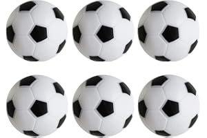 Dzxin 32mm/1.26 tum Svart och Vit Minifotboll Små Bordsfotbollsersattningsfotbollar - 6-pack