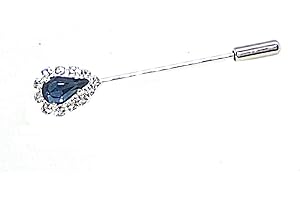 FASHIONITALIAN Spilla per Cravatta Blu a Goccia da Uomo Sposo Polsini E SPILLI per Cravatte Ascot Plastron Made in Italy