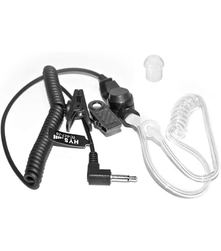 Vhbw - Oreillette Avec Micro Et Touche PTT Compatible Motorola GP330, GP328, GP338, Etc. - Câble Transparent Spiralé