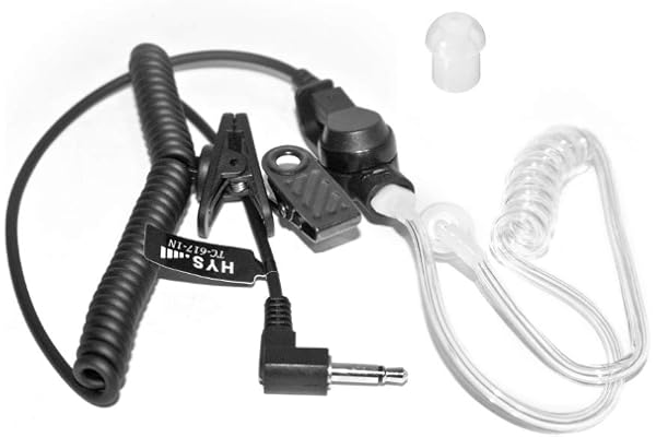 HYS Écouteurs Intra-Auriculaires 3,5 mm Transparent avec Clip de Fixation pour écouteurs Intra-Auriculaires