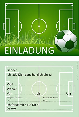 11 (+ 1 Karte gratis) Fussball-Einladungskarten zur Fussball-Party, Grillparty oder zum Kindergeburtstag von ArtUp - 3