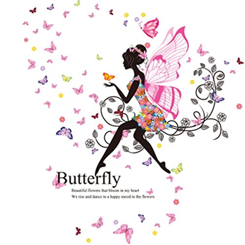 Oyedens Neue SchöNe Schmetterling Blumen-Fee Aufkleber Schlafzimmer Wohnzimmer WäNde