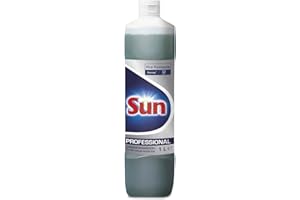 ‎SUN PROFESSIONAL Sun Professional Spülmittel – Hochwirksame Fettentfernung, Geschirrspülmittel für glänzend sauberes Geschirr, Fettlöser für strahlenden Glanz, 1L