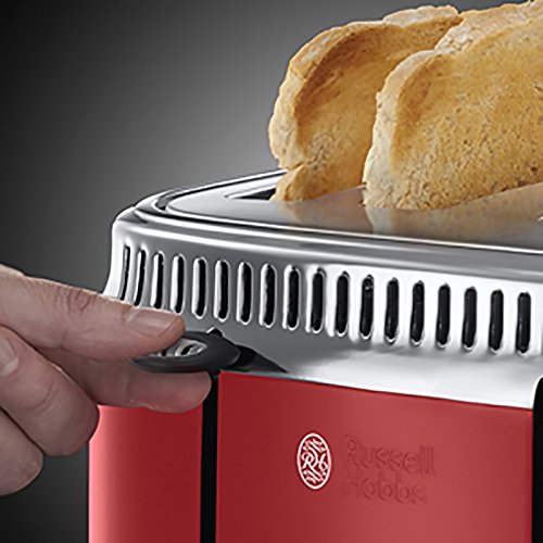 Russell Hobbs 21690-56 Retro Ribbon Red 4-Schlitz Toaster mit stylischer Countdown-Anzeige, Schnell-Toast-Technologie, 2400 W, rot - 5