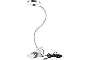 ENJOYGOEU Lampada Estetista LED USB Dimmerabile Portatile, Luce Calda e Fredda con Clip e Lampada a Collo di Cigno Flessibile per Trucco Tattoo Art Bellezza [Classe di efficienza energetica A]