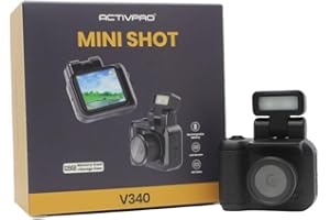 ACTIVPRO Mini Shot V340 | Mini Digital Camera | 128GB SD Card | LCD Screen | HD 1080P | Travel Storage Case | Rechargeable | Pocket Keychain Camera | Video Recorder | Kids Adults | Gift