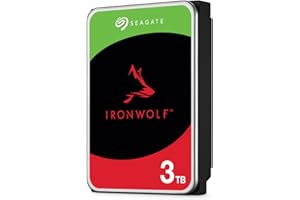 Seagate IronWolf, 3TB, NAS, Internal Hard Drive, CMR, 3.5 Inch, SATA, 6GB/s, 5,900 RPM, 64MB Cache, for RAID Network Attached Storage, 3 year Rescue Services (ST3000VN007)