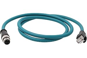 HANGTON CONNECT HangTon, cavo schermato Ethernet industriale M12 a 4 pin D-Code RJ45, guida di rete Profinet, sensore di alimentazione LED per controllo CCTV (1m)