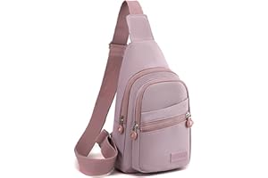 MEMOFYND 1 borsa a tracolla in nylon impermeabile, borsa a tracolla sportiva, multistrato, tracolla regolabile, adatta per donne (viola), Lilla, 30 * 17 * 11 cm