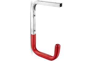 8 x OrgaTech Crochets Muraux 160 x 115 mm Rouge Capacité de Charge jusqu’à 30 Kg avec Gommage Supports pour Étagère Crochets Universels Crochet de Montage Support Outils