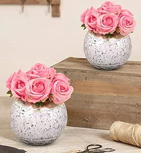 TIED RIBBONS Glass Vase Decoration for Home Center Table, Bedroom Side Corners Home D