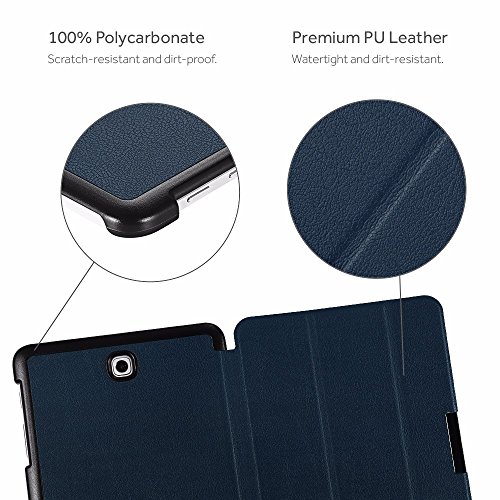 Samsung Galaxy Tab S2 8.0 Hülle, EasyAcc Ultra Dünn Case mit Standfunktion Auto Wake up Sleep PU Leder Hüllen für Samsung Galaxy Tab S2 T719/ T715N 20.31 cm (8 Zoll) Tablet-PC (Dunkelblau, Kunstleder) - 8